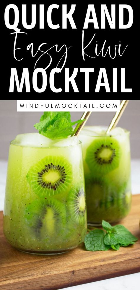 Kiwi Mocktail, Kiwi Mojito, Kiwi Drink, Fresh Drinks Summer, Pink Lemonade Recipes, Healthy Summer Drinks, Kiwi Recipes, Kiwi Juice, Mojito Mocktail