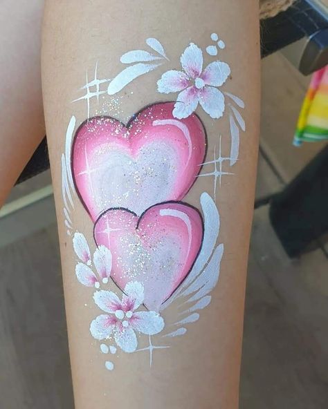 Heart Rainbow Tattoo, Rainbow Hearts Tattoo, Rainbow Bright Tattoo Ideas, Flower Heart Tattoo Color, Rainbow Heart Tattoo, Colour Tattoo For Women, Unique Tattoos For Women, Around Arm Tattoo, Birthday Tattoo