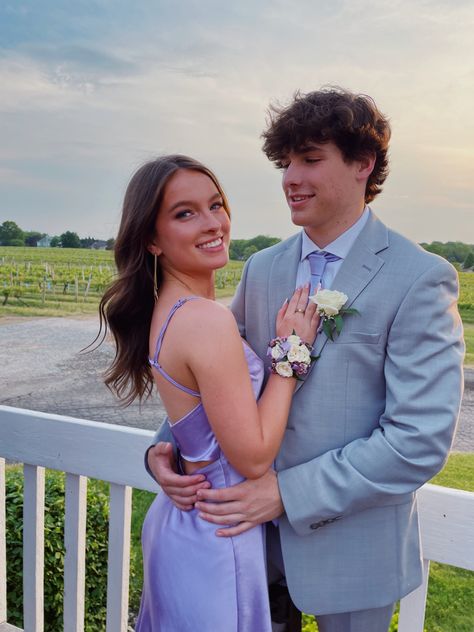 senior ball, prom, senior prom, couples picture, prom inspo pic, inspiration pictures, cute prom Prom Purple Dress Couple, Lavender Prom Dresses Couple, Lilac Prom Dress Couple, Purple Prom Dress With Date, Prom Date Poses Couple, Lilac Prom Couple, Purple Prom Dress Couple, Lavender Prom Couple, Lilac Dress Prom