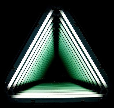 understanding artificial light Neon Triangle, Black Plywood, Minimalist Sculpture, Light Art Installation, Mirror Inspiration, Infinity Mirror, Artificial Light, Neon Art, White Star