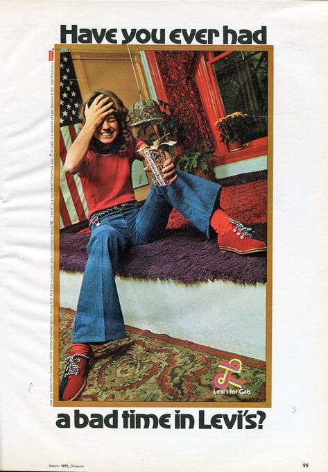 The Big E, 60s And 70s Fashion, 70’s Fashion, Seventeen Magazine, Old Ads, Vintage Magazines, Fashion Line, Bell Bottom, Pants Jeans