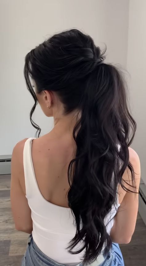 Curled Ponytail Hairstyles, Bridesmaid Ponytail, Wedding Ponytail Hairstyles, Fancy Ponytail, Bridesmaid Hair Ponytail, Wedding Hair Brunette, Wedding Ponytail, Low Ponytail Hairstyles, Wedding Hairstyles Bridesmaid