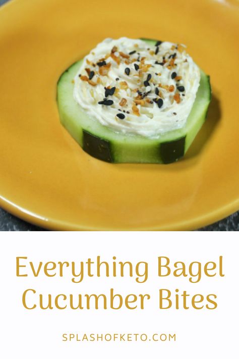 Everything bagel cucumber bites are amazingly flavorful! They’re also adorable and will be a huge hit every time you serve them! Everything Bagel Cucumber Bites, Everything Bagel Cucumber, Bagel Cucumber, Bagel Chips, Cucumber Bites, Green Tomatoes, Large Plates, Everything Bagel, Vegetarian Cheese