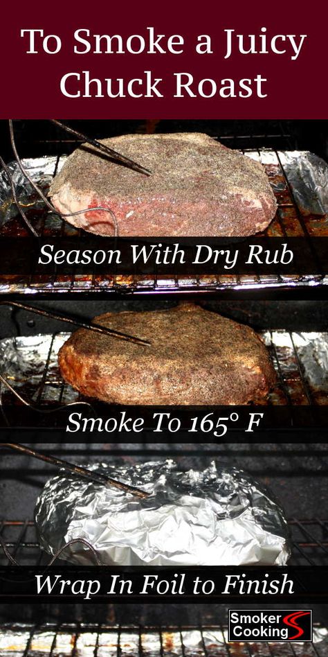 Baked Meats, Smoker Cooking Recipes, Bbq Foods, Traeger Cooking, Smoker Recipes Electric, Smoked Chuck Roast, Beach Recipes, Traeger Grill Recipes, Chuck Roast Recipes