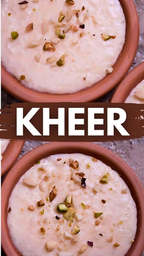 Pakistani kheer, dessert, dessert recipes, deserts, delicious desserts Pakistani Kheer Recipe, Pakistani Rice, Indian Rice Pudding, Pakistani Cuisine, Rice Kheer, Rice Pudding Recipe, Kheer Recipe, Sweet Milk, Cook Rice