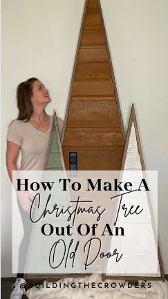 If you're looking for a unique way to spruce up your home for Christmas this year, look no further than this DIY Christmas tree made out of an old door! It's a simple and fun project that the whole family can help with, and it's sure to be a conversation starter when guests come over. Plus, it's a great way to recycle an old door that you might otherwise have to throw away. So what are you waiting for? Get started on this project today! Christmas Tree From Old Door Diy, Christmas Trees Made Out Of Old Doors, Christmas Tree Made Out Of Old Door, Christmas Tree From Old Door, Old Door Christmas Trees Diy, Christmas Tree Made From Old Door, Christmas Trees Made From Old Doors, Vintage Door Christmas Tree, Door Christmas Tree Diy