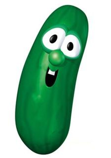 Larry the Cucumber | VeggieTales - the Ultimate Veggiepedia Wiki | Fandom Larry Veggie Tales, Veggie Tales Birthday Party, Veggie Tales Characters, Larry The Cucumber, Veggie Tales Birthday, Chicago Hot Dog, The Little Drummer Boy, Read Letters, Silly Songs