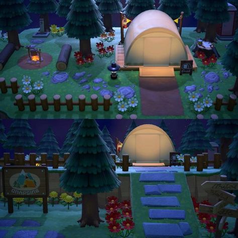 Acnh Underrated Villagers, Acnh House Ideas Basement, Animal Crossing Campsite Ideas, Animal Crossing Campsite, Acnh Campsite, Campsite Ideas, Motif Acnl, Animal Crossing 3ds, Animals Crossing