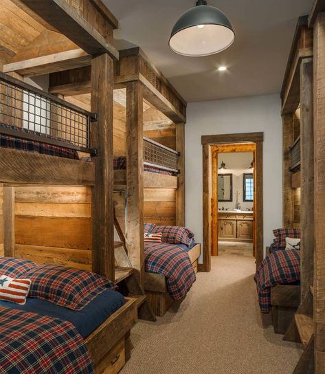 Ski House Bunk Room, Cabin Bunk Room, Rustic Bunk Beds, Home Decorating Styles, Bunk Room Ideas, Cabin Bunk Beds, Bunk Bed Rooms, Home Decor Ideas Bedroom, Bunk Beds Built In