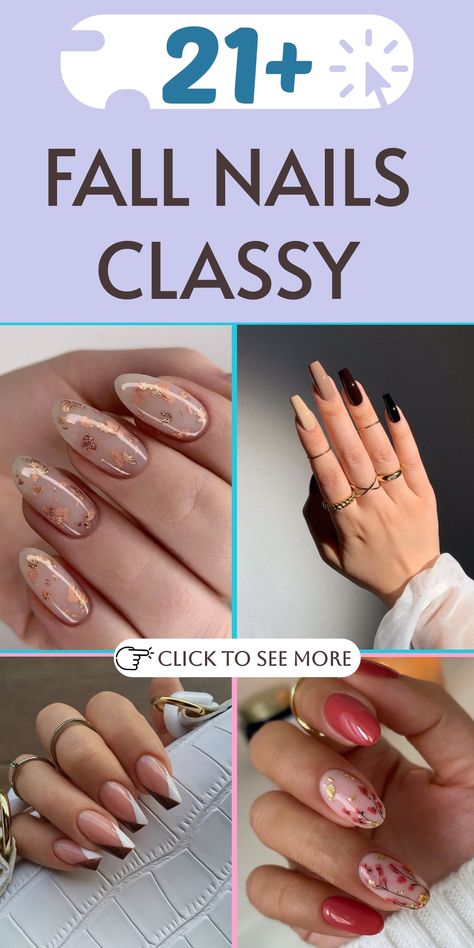 Discover elegant and refined nail designs perfect for the autumn season with our exquisite collection of Classy Fall Nails Ideas. From soft neutrals to stylish metallics, these manicure options are sophisticated and timeless, adding a touch of class to your fall look. Embrace elegance this season with nails that showcase your impeccable style! Classy Fall Nail Ideas, Elegant November Nails, Classy Manicure Ideas, Fall Elegant Nails, Neutral Fall Nail Designs, Nails Fall 2024 Trends, Simple Classy Nail Designs, Mauve Nail Designs, Elegant Fall Nail Designs