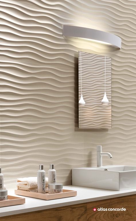 3D Wall Tiles for bathrooms, kitchens, Spas. www.atlasconcorde.com #atlasconcorde Bathroom Wall Tiles Design, Design Interior Baie, Bathroom Wall Tile Design, Walls Design, Room Wall Tiles, Modern Bathroom Tile, 3d Wall Tiles, Decorative Wall Tiles, Wall Tiles Design