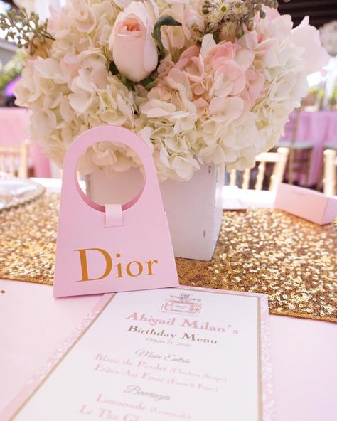 Diamond and Dior Themed Birthday Party Dior Party Ideas, Dior Birthday Party, Birthday Themes For Teens, Dior Theme, Dior Party, Leaving Party, Birthday Menu, Chanel Party, Girls Birthday Party Themes