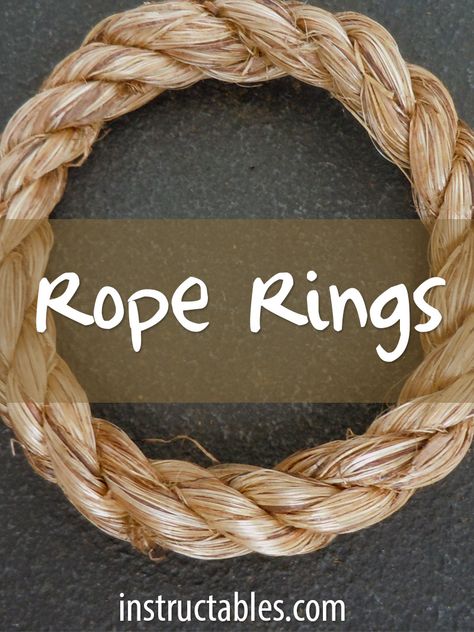 Can be used for camp games, decorative carrying applications, or as rugged accents. Camp Games, Workshop Projects, Rope Ring, Rope Rings, Camping Games, Wood Patterns, A Circle, The Two, Paracord