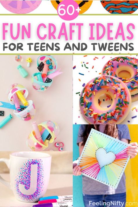 🎨 Looking for something to keep your teens and tweens occupied? 🙌 Check out our 60+ Creative Craft Ideas! 💡 Perfect for summer boredom, rainy day blues, or just to spark their imagination! 🌟 From DIY jewelry to upcycled crafts, there's something for everyone! 👩‍🎨👨‍🎨 Preteen Crafts Easy, Crafts For Girls Age 9-12, Crafts For 7 Year Girl, Crafts For Girls Age 5-8, Craft Ideas For Teenagers, Teenage Crafts, Craft Ideas For Teens, Diy Party Activities, Craft For Teens