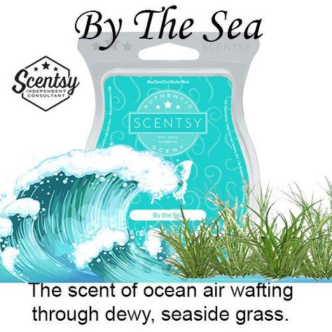 The scent of ocean air wafting through dewy, seaside grass. // #Scentsy #IndependentConsultant #MadeInUSA #Wax #ScentsyWax #SmellGood #Candles #Warmers #Scents #GoodSmells #Fall #Nontoxic #Fresh #Scents #By #The #Sea