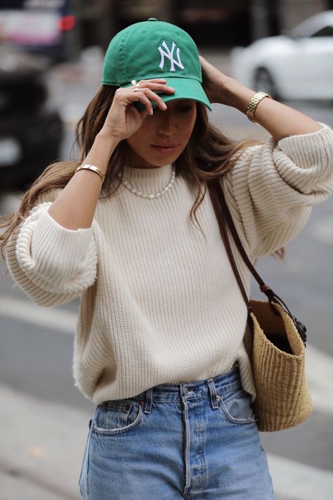 How to wear a Baseball Hat! – Sincerely Jules Baseball Hat Outfit Spring, Outfits With Baseball Hats, Outfit With Baseball Hat, How To Wear A Baseball Hat, Outfits With Baseball Cap, Women Baseball Cap Outfit, Hat Outfit Spring, Cap Outfits For Women, Baseball Hat Outfit