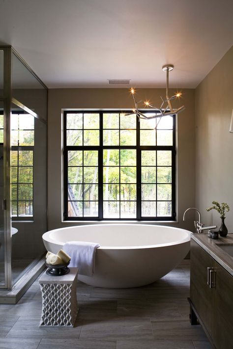 5 Ways to Turn Any Bathroom into a Living Space — PIXERS Stories — Medium Square Tub, Round Tub, Stand Alone Bathtubs, Stand Alone Tub, Modern Bathtub, Bathtub Design, Bad Inspiration, Clawfoot Tub, Dream Bathrooms