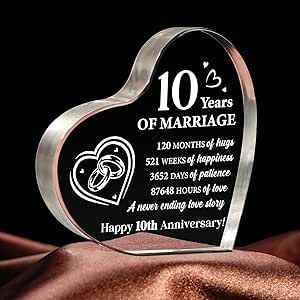 Milcier 10 Year Anniversary Present, Romantic 10th Anniversary Keepsake 3.9x3.9 Inch, Ten Years Anniversary Wedding Gifts for Husband Wife Her Him, 10th Anniversary Marriage Gifts for Men Women Wedding Gifts For Him, 60th Anniversary Gifts, Penguin Couple, Anniversary Wedding Gifts, Card For Girlfriend, Happy Anniversary Card, Marriage Anniversary Gifts, Anniversary Boyfriend Gifts, Anniversary Boyfriend