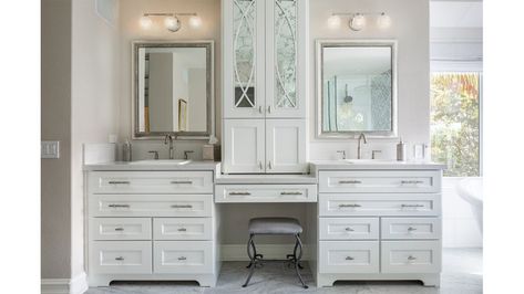 Highpoint Bathrooms - Preferred Kitchen and Bath Double Sink And Makeup Vanity, Master Bath Vanity Ideas Double Sinks And Makeup Area, Double Sink With Vanity, Master Bath Vanity With Makeup Area, Double Sink With Makeup Vanity, Double Sink Vanity With Makeup Area, Double Vanity With Makeup Area, Bathroom With Vanity Area, Bathroom Vanities Double Sink