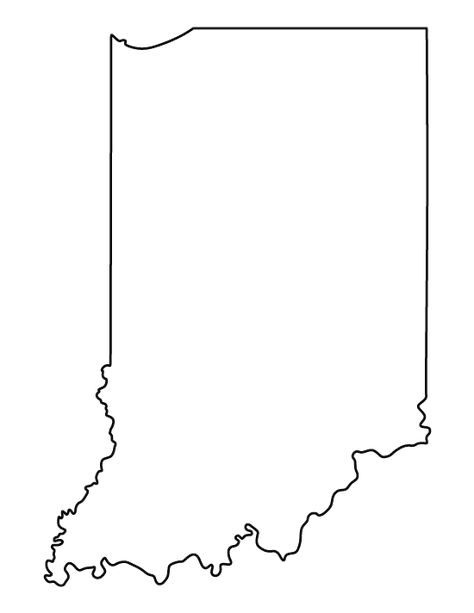 Indiana pattern. Use the printable outline for crafts, creating stencils, scrapbooking, and more. Free PDF template to download and print at http://patternuniverse.com/download/indiana-pattern/ Indiana State Outline, Indiana Outline, Printable Outline, Stencils Printables Templates, Free Stencils Printables, Heart Coloring Pages, Stencils Printables, Free State, Heart Template