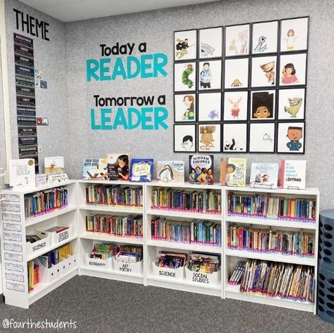 25 Best Classroom Library Ideas for Organization & Style - Chaylor & Mads Classroom Library Ideas, March Madness Books, World Map Rug, Pretty Area Rugs, Book Bins, Class Library, Hidden Figures, Library Images, First Year Teachers