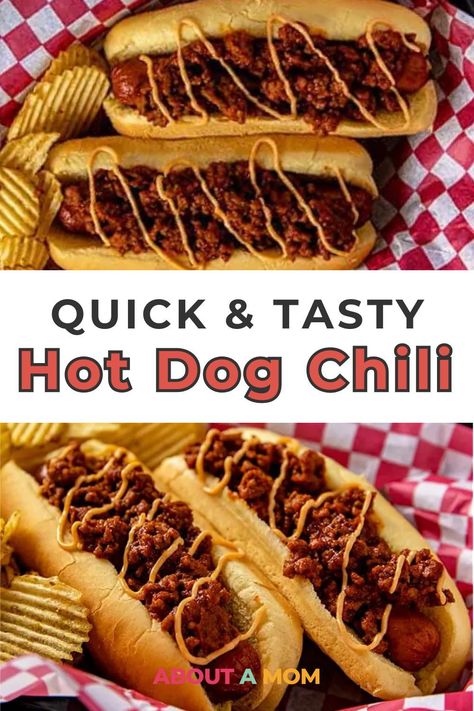 Quick and flavorful homemade hot dog chili recipe. Perfect topping for your favorite grilled hot dogs. Easy to make! Hot Dog Chilli, Homemade Hot Dog Chili Recipe, Easy Hot Dog Chili Recipe, Easy Hot Dog Chili, Hot Dog Chili Recipe, Homemade Hot Dog Chili, Grilled Hot Dogs, Hot Dog Sauce Recipe, Hotdog Chili Recipe