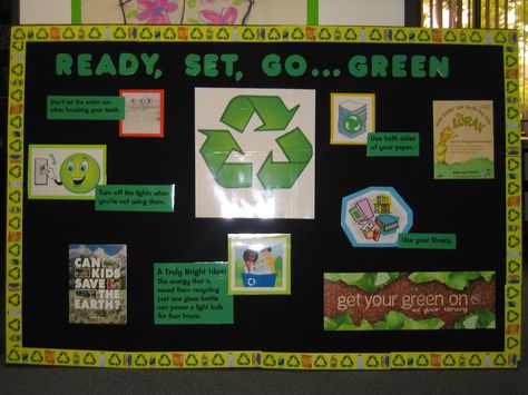 Go Green @ Your Library Go Green Bulletin Board Ideas, Green Board Decoration Ideas For School, Green Bulletin Board Ideas, Boarders For Bulletin Boards, Eco Club, Green Activities, Library Decorations, Board Themes, Sustainable Schools