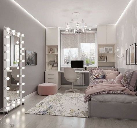 Teenager Bedroom Design, Bedroom Ideas For Small Rooms Cozy, Teen Bedroom Designs, Luxury Room Bedroom, Dekorasi Kamar Tidur, Room Redesign, Kids Interior Room, Small Room Design, Redecorate Bedroom