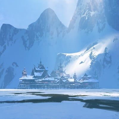 ArtStation - Ice Village, Richard Wright Ice Village, Horizontal Wallpaper, Richard Wright, Storybook Art, Desktop Background, Snow Queen, Backgrounds Desktop, Graphic Artist, Digital Art