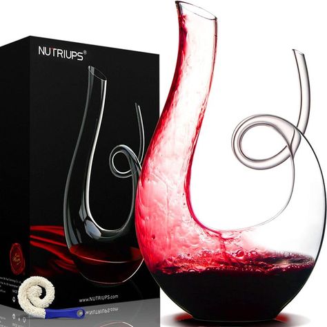 Wine Decanters by NUTRIUPS Red Wine Decanter, Wine Carafe, Serving Wine, Opening Design, Wine Top, Free Brush, Wine Enthusiast, Coffee Accessories, Wine Fridge