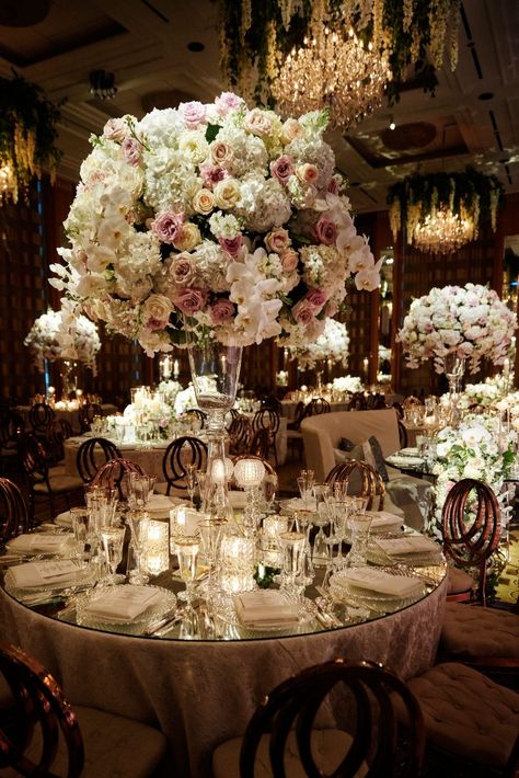 Tuscan Garden Wedding, Summer Wedding Reception, Tuscan Garden, Peninsula Hotel, Inside Weddings, Hydrangea Arrangements, Table Setting Inspiration, Wedding Inside, Venue Decor