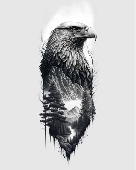 Eagle Shoulder Tattoo, Wilderness Tattoo, Eagle Head Tattoo, Bald Eagle Tattoos, Big Cat Tattoo, Animal Sleeve Tattoo, Eagle Pictures, Theme Tattoo, Spirit Animal Art