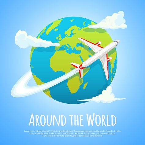 Flying around the world. travel to world... | Premium Vector #Freepik #vector #flight #airplane-travel #flying-plane #airplane Plane Around The World, World Travel, Renewable Energy, The Search, Trees To Plant, Premium Vector, Graphic Resources, Tourism, Road Trip