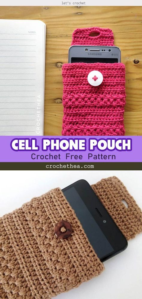 Simply Elegant Cell Phone Pouch Crochet Free Pattern #freecrochetpattern #crochetpattern #phonecasefreepattern Crochet Phone Case Pattern Free, Pouch Crochet Pattern, Crochet Pants Pattern, Crochet Phone Case, Crochet Phone Cover, Phone Bag Pattern, Crochet Giraffe Pattern, Pouch Crochet, Crochet Phone Cases