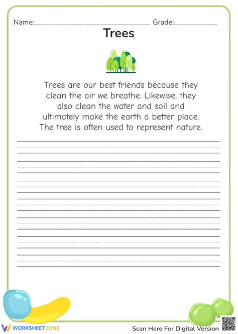 Handwritten paragraph about trees printable. This beautiful nature-themed printable features a handwritten paragraph about trees on a rustic background. Perfect for a nature lover's home or classroom, or as a gift for someone who appreciates the beauty of #Free_Handwriting_Worksheets_Printables #Handwriting_Practice_Paragraph #English_Writing_Skills_Worksheets #Improve_Handwriting_Worksheets English Writing Skills Worksheets, Practice Writing Sheets, Improve Handwriting Worksheets, Handwriting Practice Sentences, Paragraph Writing Activities, Handwriting Practice For Kids, Cursive Practice Sheets, Paragraph Worksheets, Writing Paragraphs