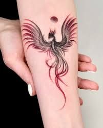 12+ Amazing PHOENIX TATTOO DESIGNS & Their MEANINGs - updated 2023 - alexie Phoenix Tattoo Feminine, Small Phoenix Tattoos, Phoenix Bird Tattoos, Phoenix Tattoo Design, Tattoo Henna, Tattoo Templates, Tatuaje A Color, Red Tattoos, Phoenix Tattoo