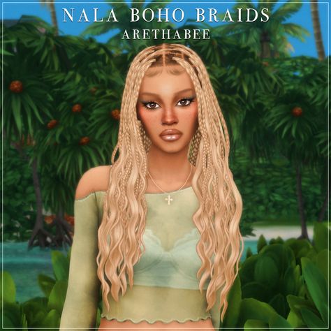 Sims 4 Cc Hair, Sims 4 Black Hair, 4 Braids, Pelo Sims, Sims Hair, Best Sims, Straight Lace Front Wigs, Sims 4 Cas, Boho Braids