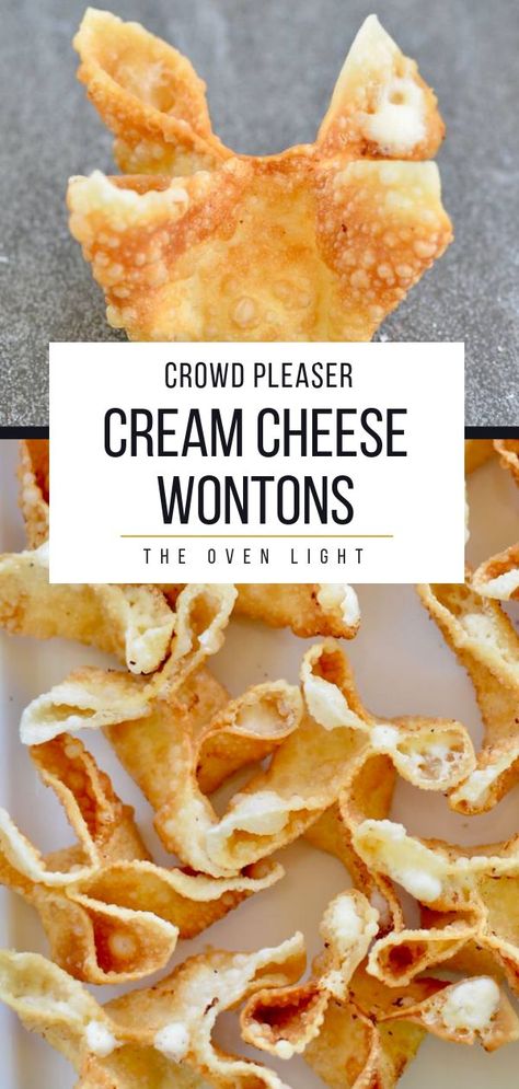 Fried Cream Cheese Wontons, Fried Cream Cheese, Cheese Wontons, Cream Cheese Wontons, Wonton Recipes, Light Appetizers, Toast Toppings, Easy Cream, Wontons