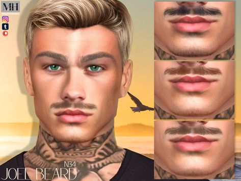 Sims 4 Mustache Cc, Sims 4 Mustache, Sims 4 Cc Mustache, Facial Hair Sims 4, Ts4 Male Cc, Sims Male Cc, Male Facial Hair, Sims 4 Mods Accessories, Mod For Sims 4