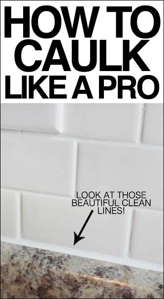 This is how the experts learn how to caulk like a pro. Follow these quick and easy steps (with pictures) and you can learn too. Koti Diy, White Subway Tile Backsplash, White Subway Tile, Subway Tile Backsplash, Subway Tiles, Diy Home Repair, Home Repairs, Easy Home Decor, Home Design Decor