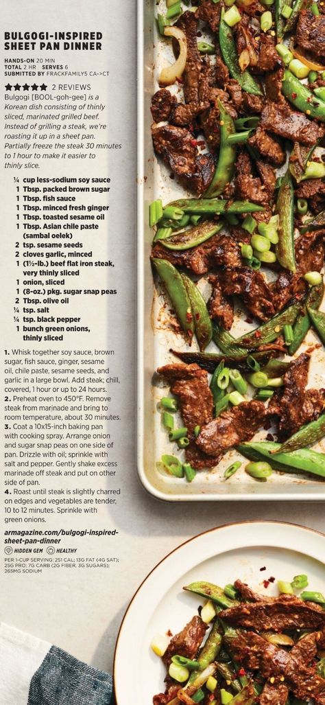 Sheet Pan Asian, Garlic Beef, Sheet Pan Dinners Recipes, Flat Iron Steak, Bulgogi Beef, Recipe Sheets, Grilled Beef, Korean Dishes, Bulgogi