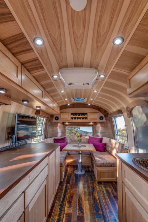 Skoolie Living, Airstream Decor, Camper Renovations, Rv Interiors, Airstream Restoration, Airstream Living, Airstream Rv, Caravan Decor, Air Stream