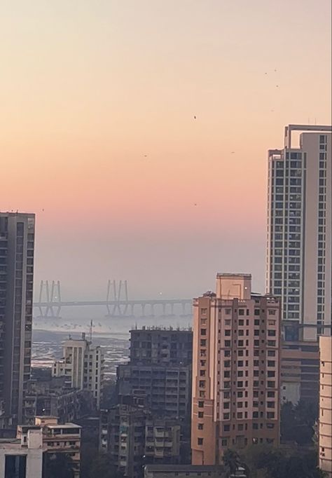 mumbai sunset, south bombay, worli sea link sunset Mumbai Apartment Aesthetic, South Bombay Aesthetic, Mumbai Sunset, Worli Sea Link, South Bombay, Mumbai Apartment, Bandra Worli Sea Link, City View Apartment, City Life Photography