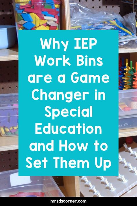 Sensory Bin Ideas For Special Education, Sped Learning Activities, Kindergarten Special Ed Activities, Sped Ed Classroom, Iep Task Boxes, 2nd Grade Special Education Classroom, Centers In Special Education Classroom, Aba Classroom Setup Work Stations, Iep Bins Student