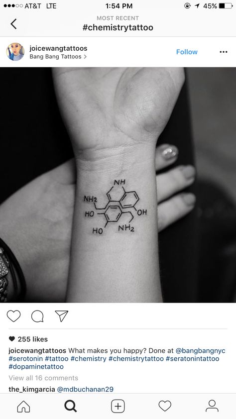 Neurotransmitter Tattoo, Greek Symbol Tattoo, Dopamine Tattoo, Serotonin Tattoo, Chemistry Tattoo, Science Tattoo, Molecule Tattoo, Cuff Tattoo, Tatuagem Masculina Pequena