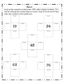 First Grade Funtastic: Number Sense: 10 More, 10 Less Ten More Ten Less, Math Fluency, Maths Ideas, Math Place Value, Teacher Craft, 1st Grade Math Worksheets, Kindergarten Math Worksheets, Homeschool Math, Math Numbers