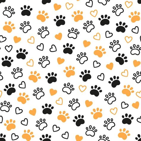 Seamless dog pattern with paw prints and hearts. Cat foot texture. Pattern with doggy pawprint and hearts. Dog texture. Hand drawn vector illustration in doodle style on white background Paw Doodle, Cat Paw Pattern, Paw Print Background, Cat And Dog Drawing, Paw Background, Paw Wallpaper, Paw Print Pattern, Dog Paw Prints, Dog Background