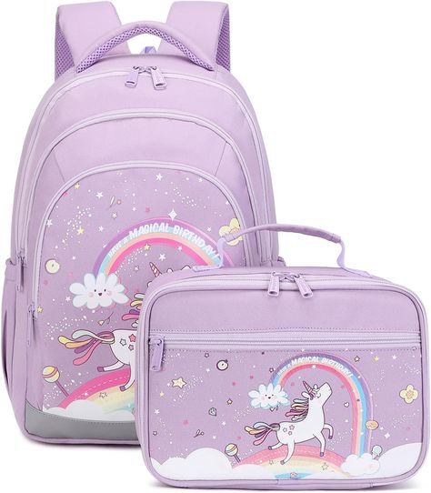 Abshoo Cute Kids Backpack For Girls Kindergarten Elementary Unicorn School Backpacks Set with Lunch Box (Unicorn Purple) Disney Princess Palace Pets, Unicorn Purple, Clear Backpack, Unicorn Backpack, Kids' Bag, Kids Backpack, Kids Makeup, Barbie Birthday, Cute Backpacks