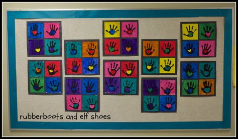 hands and hearts: an Andy Warhol art project Valentine Kindergarten, Handprint Art Ideas, Kids Handprint Art, Ivan Cruz, Art Unit, Andy Warhol Inspired, Art Docent, Group Art Projects, Andy Warhol Art