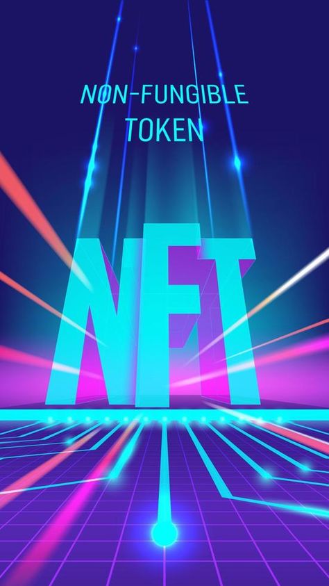 Abstract futuristic neon illustration with NFT typography. Concept of non-fungible token, digital items for crypto art, gaming, collectible and blockchain technology for infographics. Vector template. Digital Neon Art, Nft Digital Art, Futuristic Ads Design, Technology Typography, Neon Illustration, Neon Typography, Abstract Futuristic, Engagement Marketing, Crypto Art